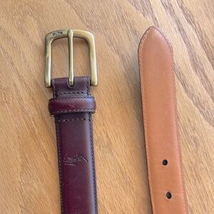Laurena Ralph Lauren Size 38 mens browth leather belt brass buckle classic